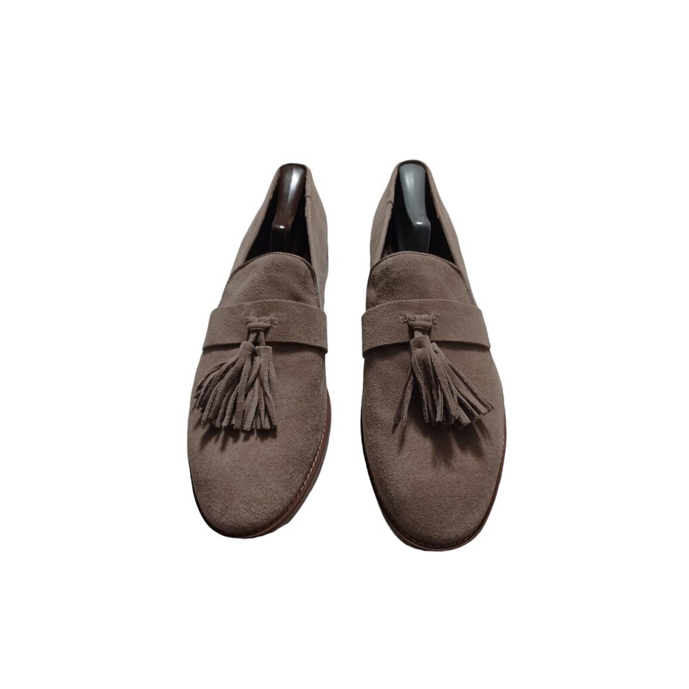 Franco Sarto Tan Suede Havea Tassel Loafers Neutral Boho Minimalist Women’s 11M